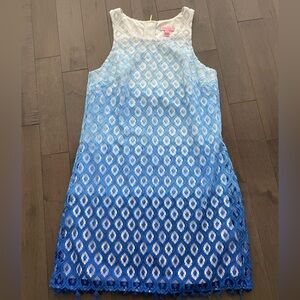 Lilly Pulitzer Blue and Cream Lace Dress